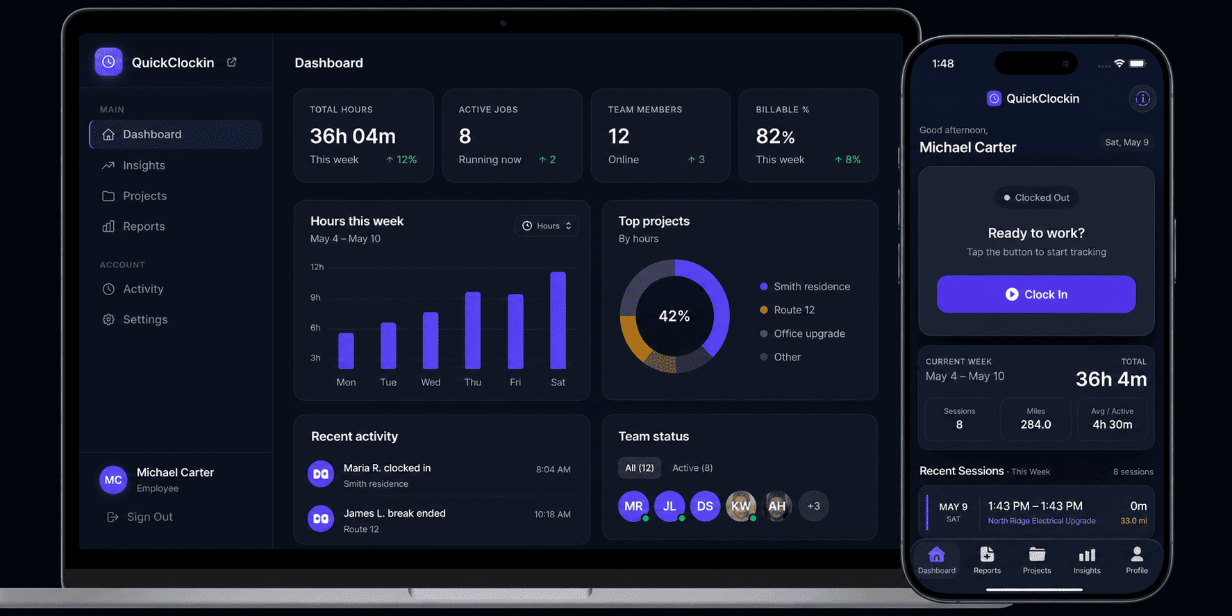 Web admin dashboard and mobile app — example of ITMem full-stack mobile development